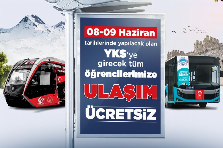 Kayseri'de YKS öğrencilerine “ücretsiz ulaşım”