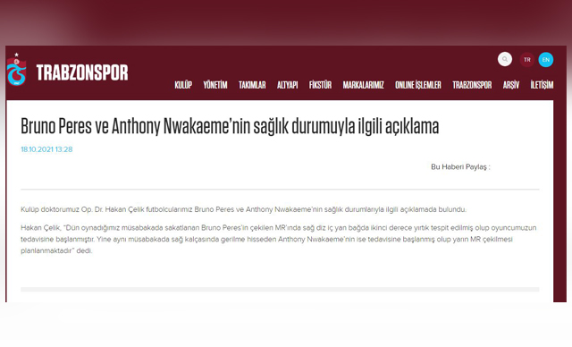 Trabzonspor’dan sakat oyuncular açıklaması